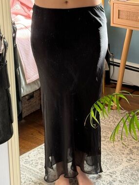 Black Sheer Maxi Skirt